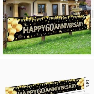 60TH WEDDING ANNIVERSARY BANNER